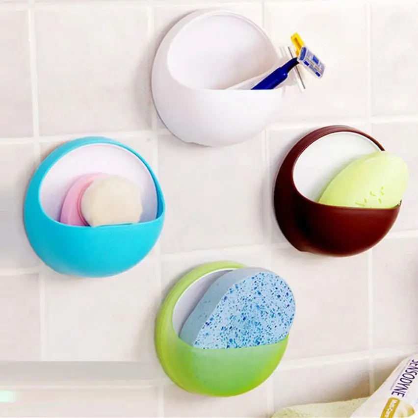 

Plastic Cup Soap Sponge Shaver Toothbrush Box Dish Holder Bathroom Shower Storage Box Accessory Boite De Rangement Organizer