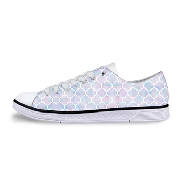 

Women Classic Vulcanize Shoes Rainbow Pastel Watercolor Moroccan Pattern Printing Casual Low Style Canvas Shoes Mujer Zapatillas