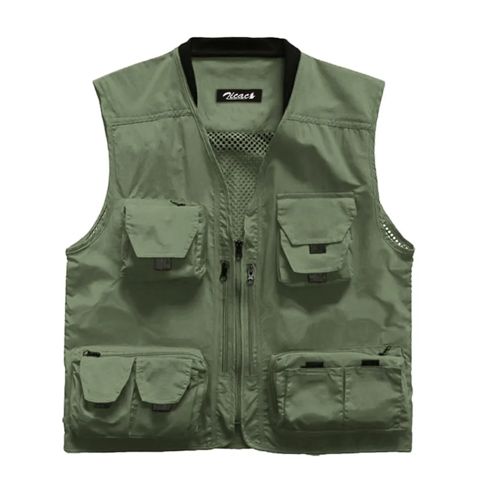 2018 Summer Mesh Men Vest Regular With Many Pockets Men's Clothing Casual Three Colors Zipper