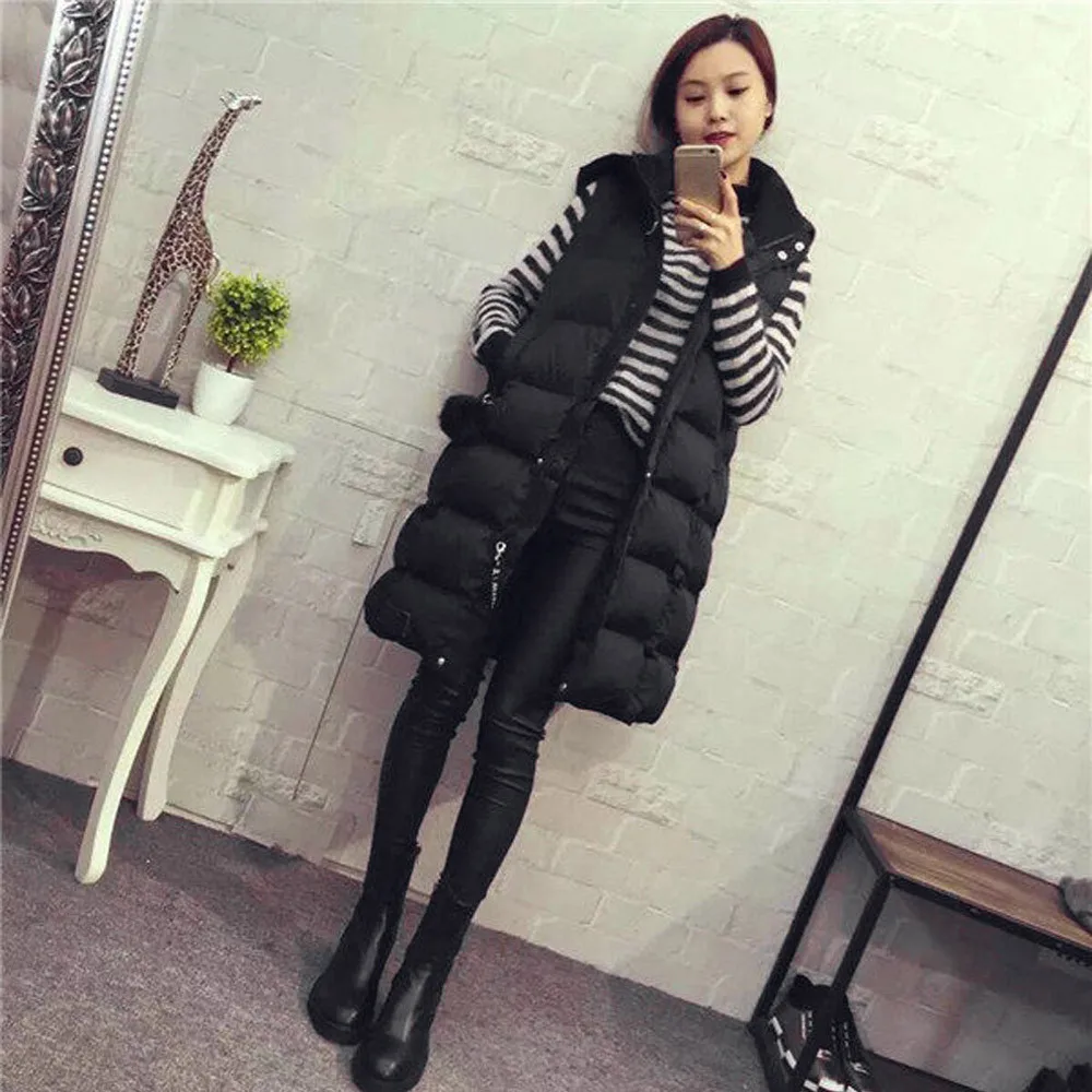 Autumn Winter Womens Waistcoat Vest Ladies Fashion Seleeveless Cotton Hoodies Trend Gilet Jacket Coat Parka Outwear Plus Size Autumn Winter Womens Waistcoat Vest Ladies Fashion Seleeveless Cotton Hoodies Trend Gilet Jacket Coat Parka Outwear Plus Size
