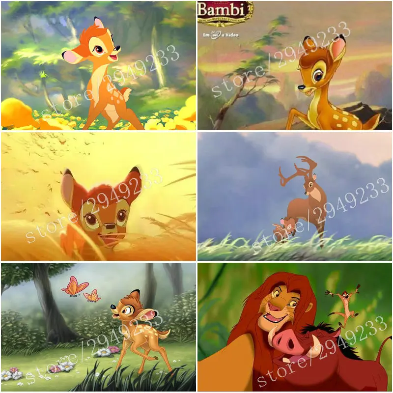 

DIY Diamond Painting Cross Stitch Disney Full Square Diamond Embroidery mosaic Needlework Rhinestone Crafts Bambi Wall Decor