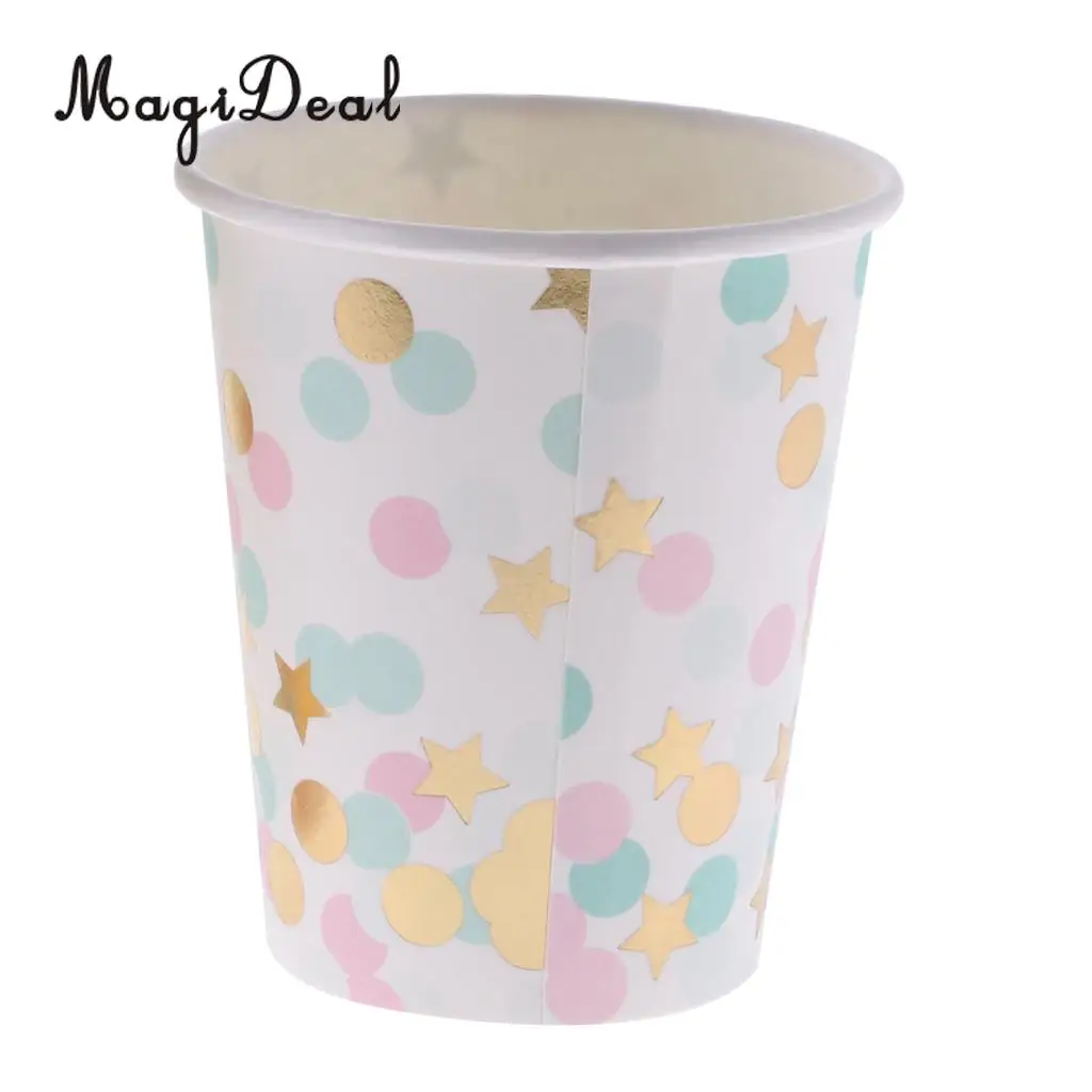 50 Sets Polka Dots Star Paper Plates Cups Baby Shower Birthday Wedding Party Dinner Disposable Tableware