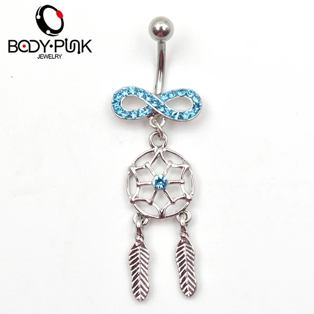 Dream Catcher Belly Button Rings Body Piercing Jewelry Blue CZ Infinity Dream Catcher Navel Dangle 29 Dream Catcher Belly Button Rings Body Piercing Jewelry Blue CZ Infinity Dream Catcher Navel Dangle 29