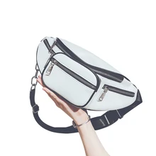 Женская поясная сумка, Кожаная поясная сумка, белая поясная сумка, кожаные сумки на плечо, женские нагрудные сумки, на цепочке, через плечо