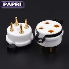100 brand New High quality K8A Gold Plated 8pin ceramic tube socket Audio Parts For 300B