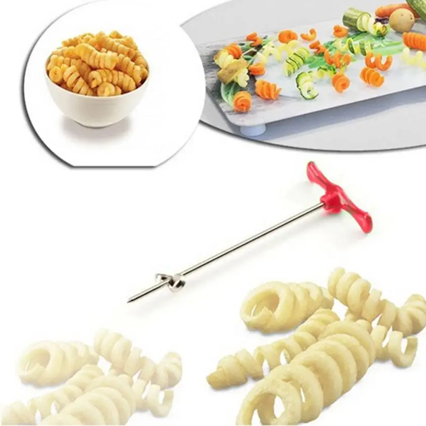 

1pcs Vegetable Potato Spiralizer Rotating Machine Manual Magic Roller Spiral Slicer Radish Potato Spiral Cutter 3JU16
