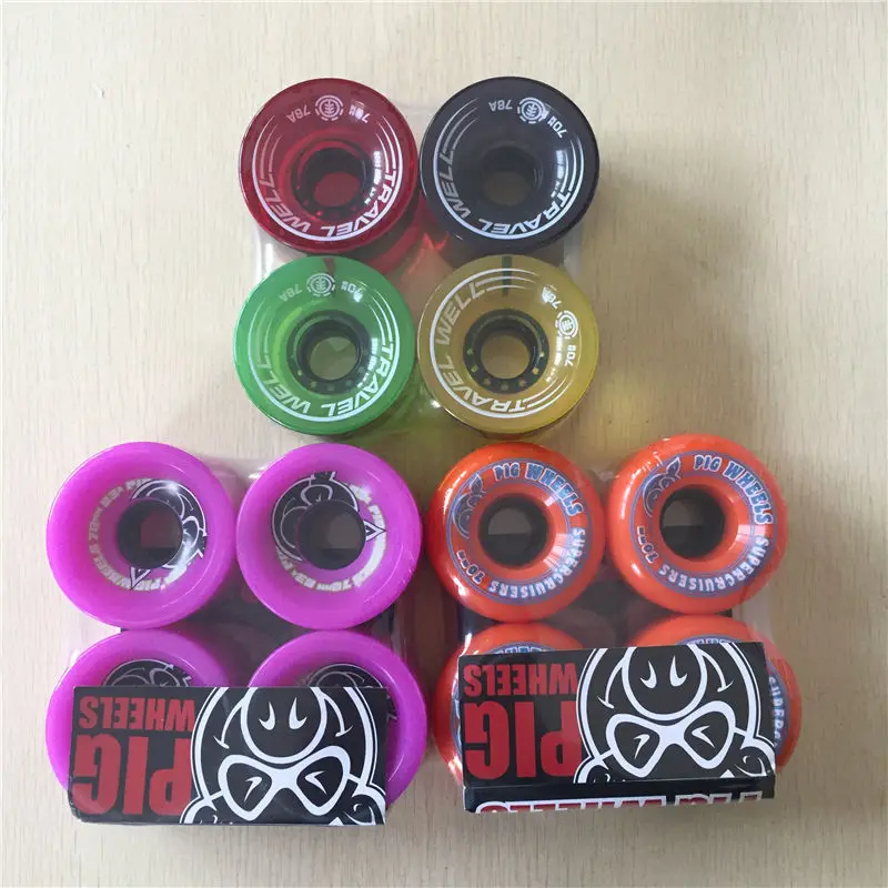 70mm PIG AND ELEMENT LONGBOARD WHEELS  (1)