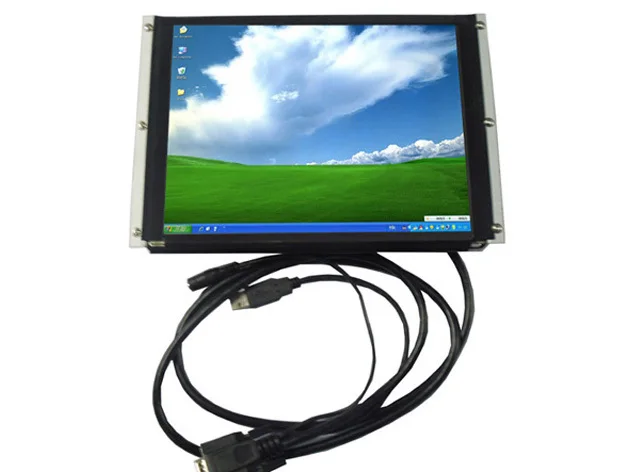 10.4 inch 4:3 open frame touch monitor for machinemetal case usb touch screen monitor.VGA input monitor