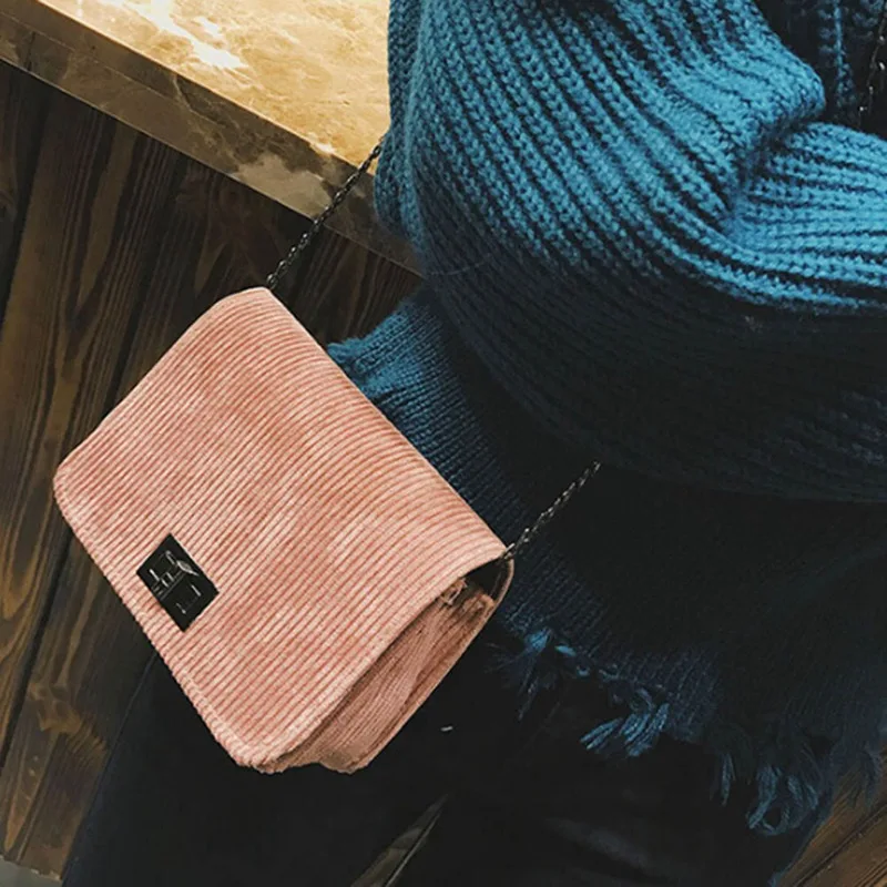 

Women`s Messenger Bags Crossbody Shoulder Bags Wool Hasp Handbag Bolsas Feminina Casual Leather Clutch