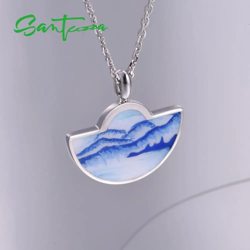Женский серебряный кулон SANTUZZA из серебра 925 пробы с голубыми горными и морскими
