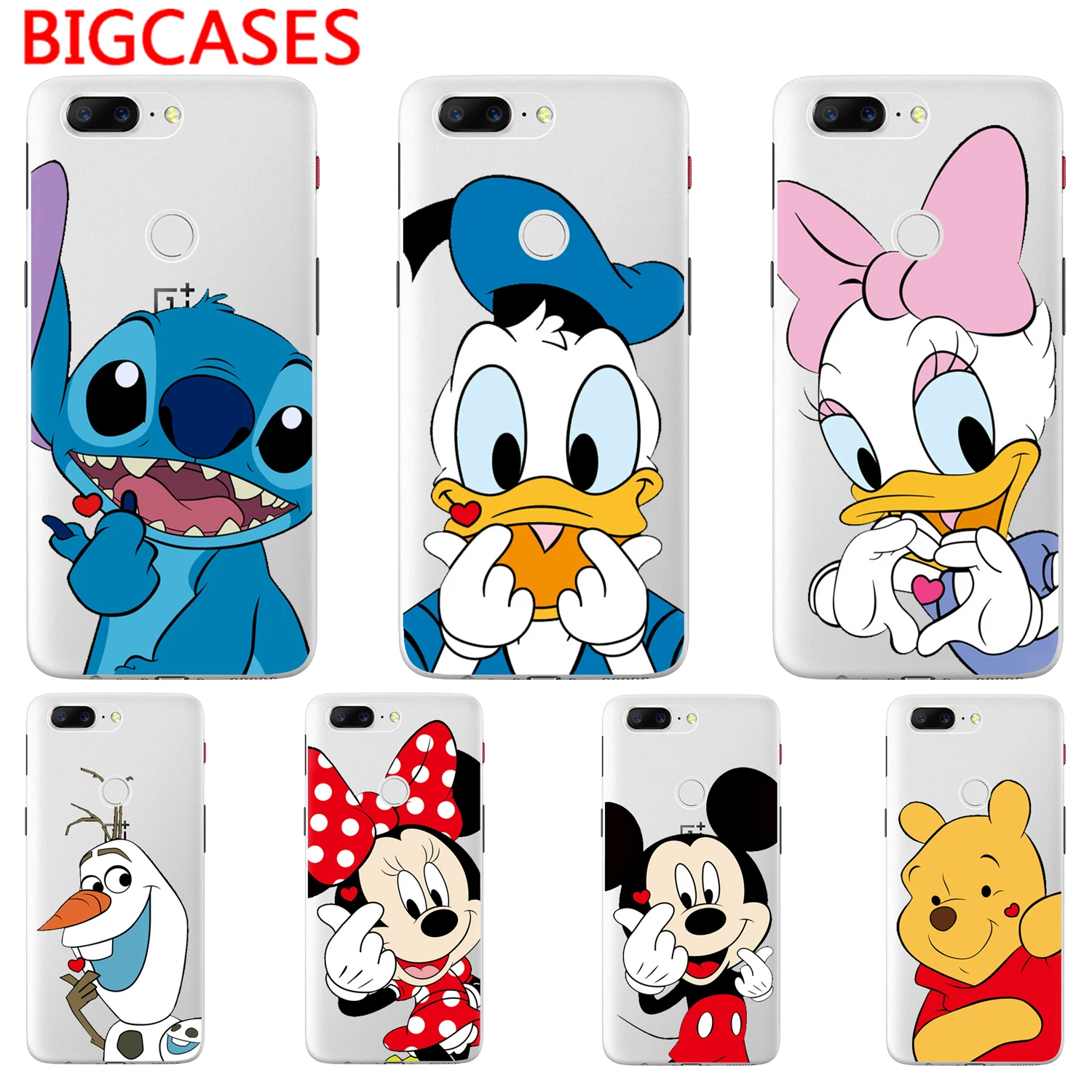 For Oneplus 5T Case Cover 6.01&quot Soft TPU Silicone Fundas Popular Cartoon Minnie Mickey Printed Protective Phone Back Shell |