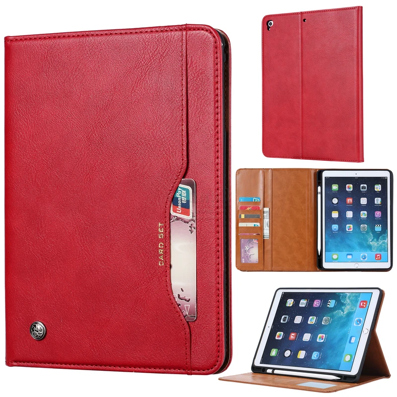 Роскошный винтажный замшевый кожаный смарт чехол для iPad 6 го поколения Air 2