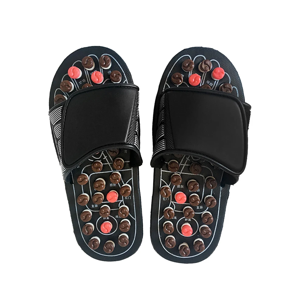 Массажные тапочки для ног, акупунктурная терапия, Массажная обувь для акупунктурной точки стопы, активирующая рефлексотерапия, уход за ногами, массажер, сандалии - Цвет: black 42-43 size
