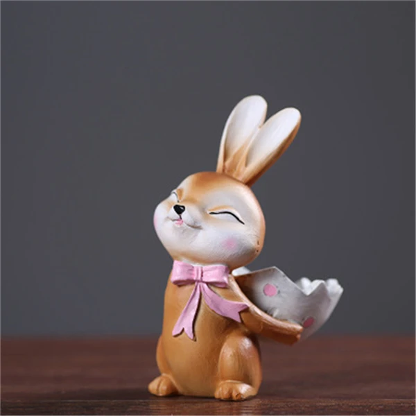 1 шт. милые фигурки кролика из смолы, милый домашний декор, декоративные фигурки кролика мокко, потрясающие украшения для дома, ремесло для девочек - Цвет: JL012-B