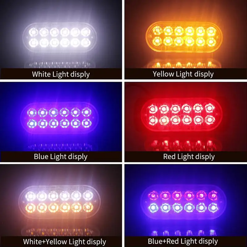 

BEESCLOVER 12V-24V 36W Side Strobe Marker Light 12LED Car Truck Trailer Flash Warning Emergency Clearance Light
