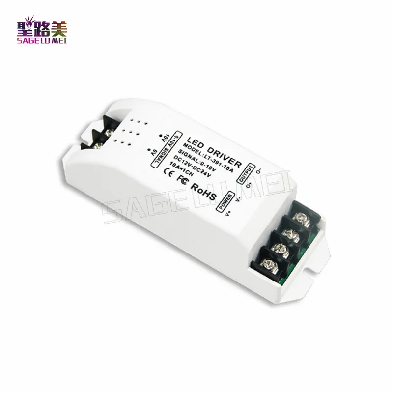 

LT-391-10A , 0/1-10V to PWM signal LED Dimming Driver Constant Voltage input DC12V 24v,MAX 10A 120W 240W output Free shipping