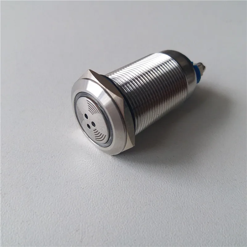 

2pcs Intermittent buzzer 16mm/19mm/22mm metal pulse waterproof oil red LED flashing buzzer 19-EM 2 screw feet 12V-24V 220V