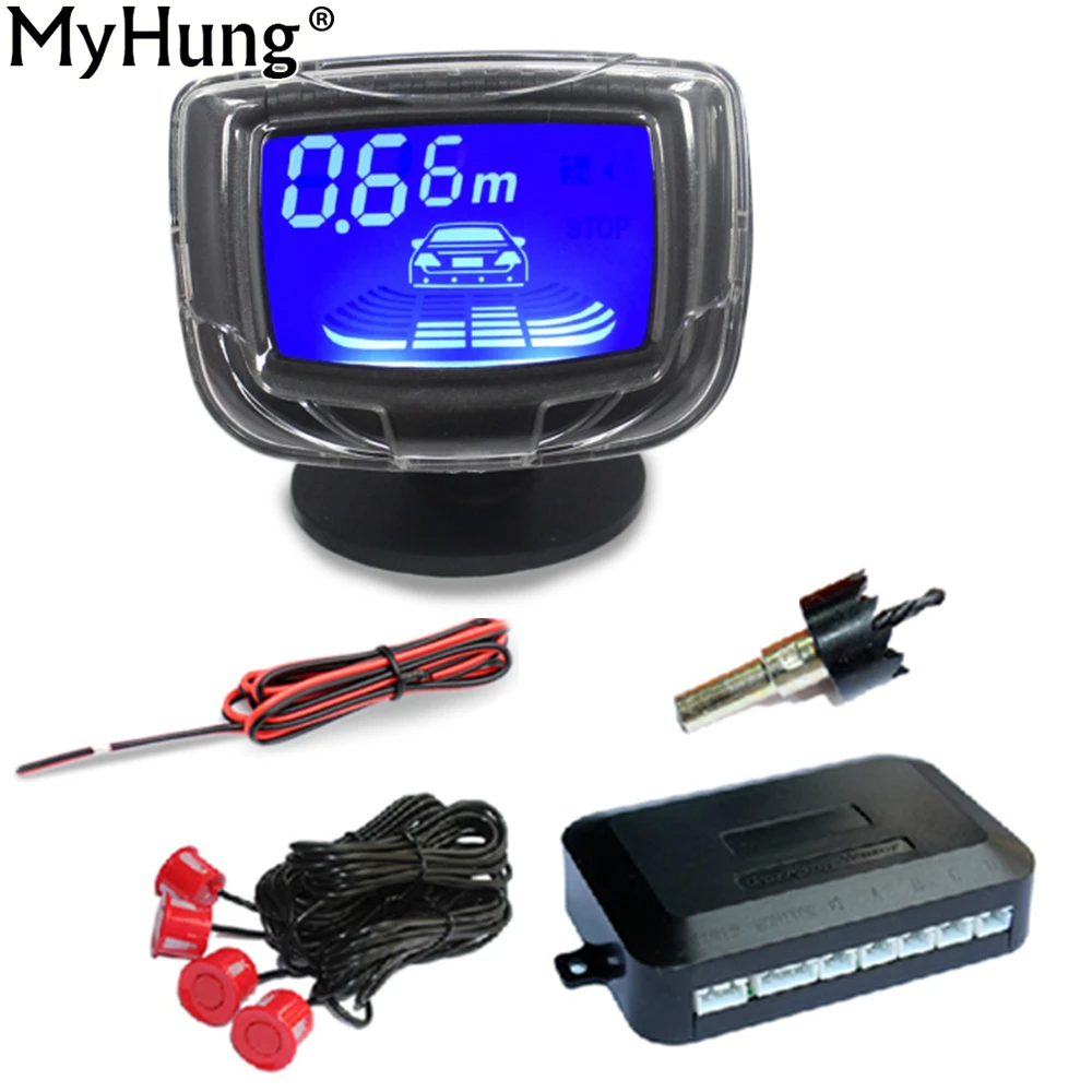 

1Set Car LED Parking Sensors Kit Display 4 Sensors For All Cars Reverse Assistance Backup Radar Monitor System Car Styling