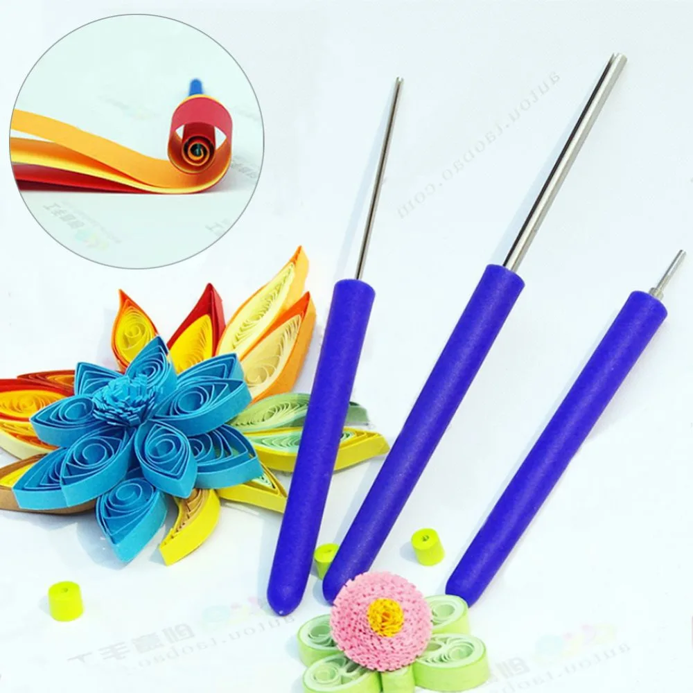 3Pcs/Set Quilling Paper Tool Slotted Paper Rolling Pen DIY Scrapbooking