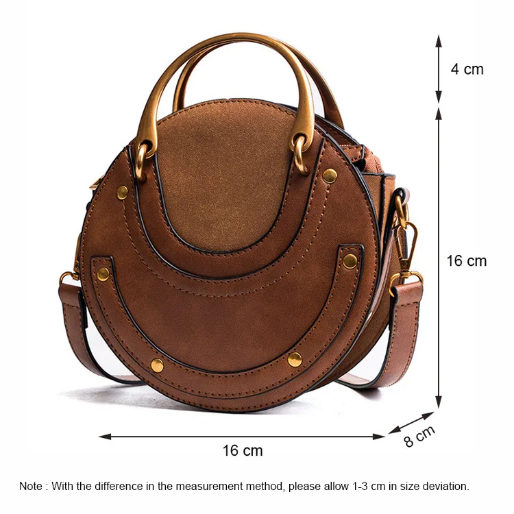 Модная Высококачественная сумка из искусственной кожи, мини сумка через плечо, небольшой круглый пакет, женская сумка-тоут