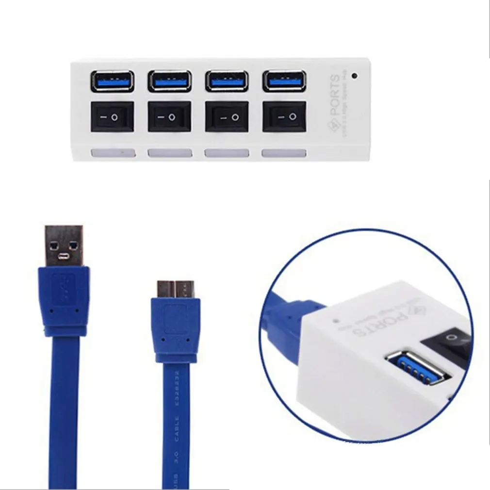 Usb-концентратор Micro USB 3,0 концентратор разветвитель с адаптером питания USB 4/7 порт Hab высокоскоростной 5 Гбит/с USB разветвитель 3,0 концентратор для ПК Аксессуары