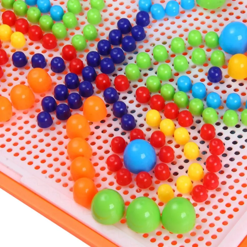 Ранние развивающие игрушки Монтессори Творческая мозаика Pegboard гриб гвоздя