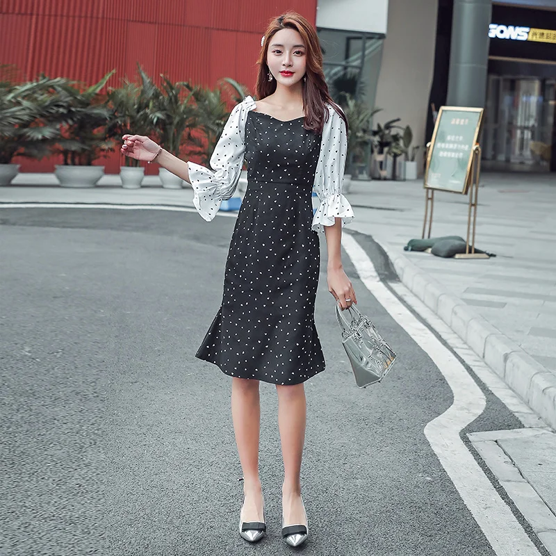 JIBAIYI Elegant Off Shulder Chiffon Women Dress Summer Sexy Slash Neck Party Dresses for Female Office Dot Flare Sleeve Sundress JIBAIYI Elegant Off Shulder Chiffon Women Dress Summer Sexy Slash Neck Party Dresses for Female Office Dot Flare Sleeve Sundress