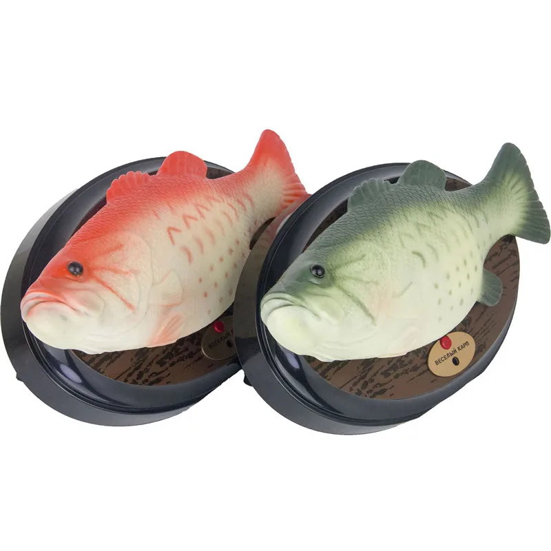 Funny Electronic Singing Plastic Fish Battery Powered Robot Toy Simulation Fishes Novelty Spoof Toys Halloween Decorating Play