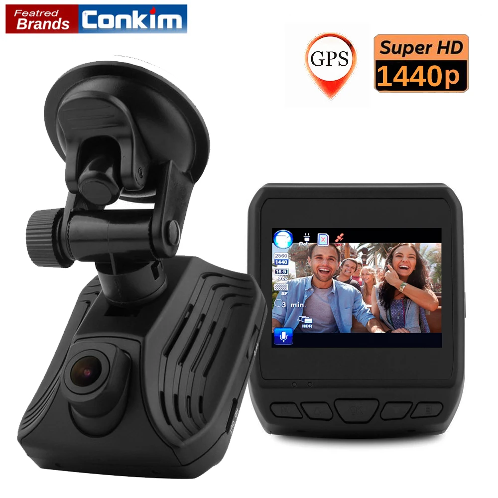 

Conkim Super HD 1440P Auto Video Recorder Registrator Ambarella A12 Dash Cam Car DVR With GPS Night Vision WDR 2.31"LCD DAB211