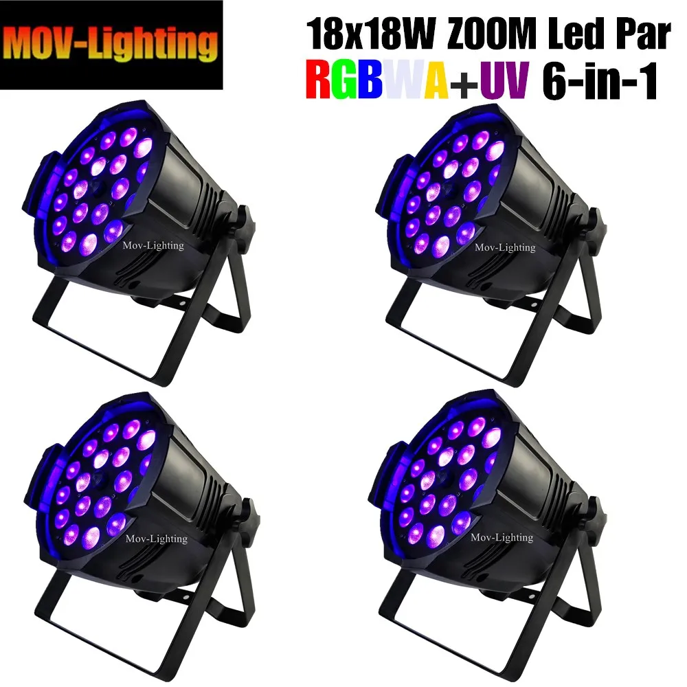4 шт./лот Бесплатная доставка 18x18 Вт zoom par light dmx 64 led для dj | Лампы и освещение
