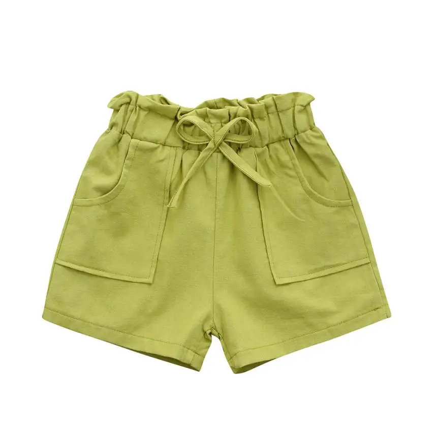 Arloneet/летние детские пляжные шорты с бантом для девочек; одежда с брюками; x1001