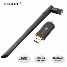 Kebidu 1200 Мбит/с USB 3,0 беспроводной Wifi адаптер двухдиапазонный для настольного ноутбука 802.11ac стандарт с антенной Wifi приемник