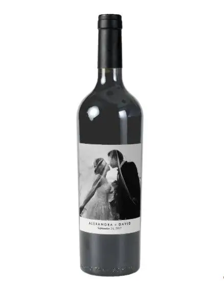 На заказ минималистичный вид с вашей свадебной фото вино Этикетки, винные этикетки свадебный душ, персонализированные наклейки на вино