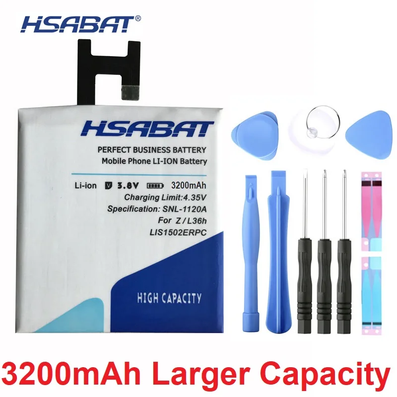 

HSABAT LIS1502ERPC 3200mAh Battery For SONY Xperia Z L36H Battery lt36h L36i S39H SO-02E C6603 C6602 C6600 C660X Xperia C CN3