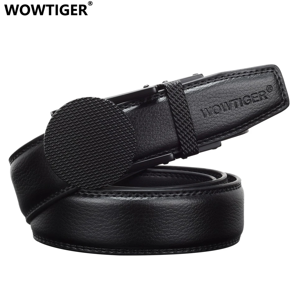 

WOWTIGER New Fashion Designer Luxury Leather Male Men belt Automatic Buckle Strap Belts for Men ceinture homme