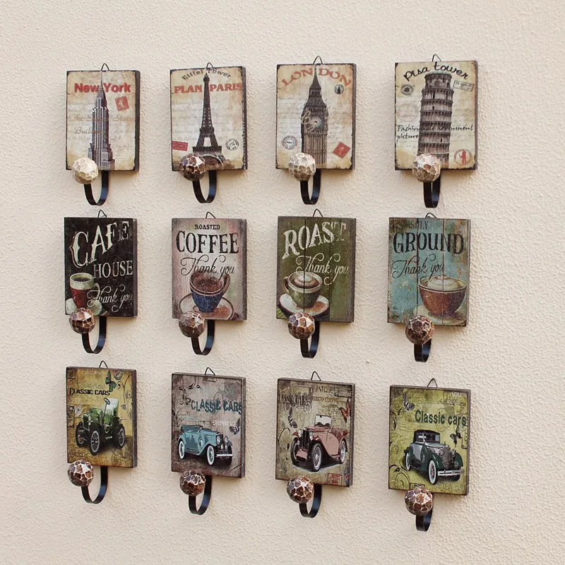 Vintage Wooden Hook Clothes Robe Key Holder Hat Hanger Wall Home Decoration Beautiful Design Retro Wall Ornament (1)