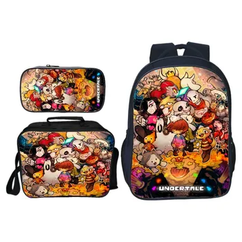 

3Pcs/Set Printing Cartoon Undertale Kids Baby School Bags Children Backpack Mochila Boys Bookbag Shoulder Bag Girls Schoolbag