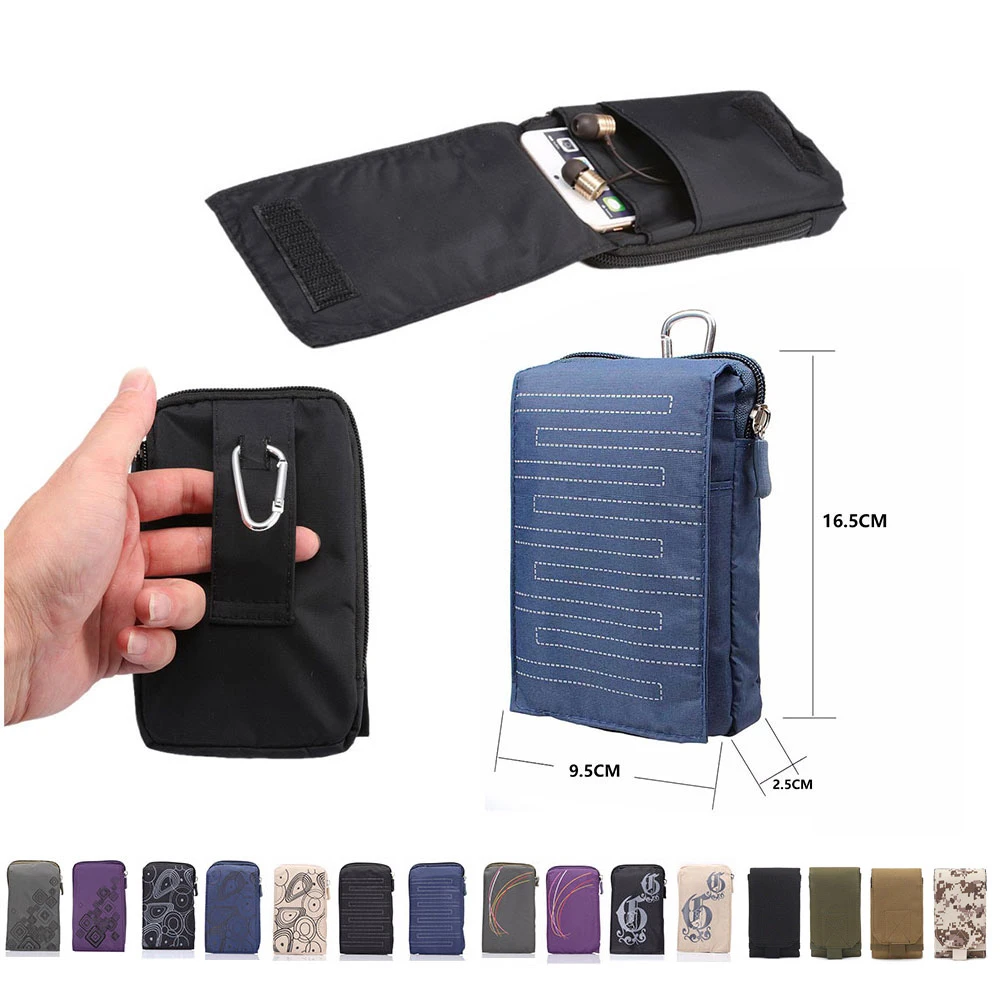 New Sports Wallet Mobile Phone Bag For Multi Phone Model Hook Loop Belt Pouch Holster Bag Pocket Outdoor Army Cover Case iphone 7 cardholder cases
