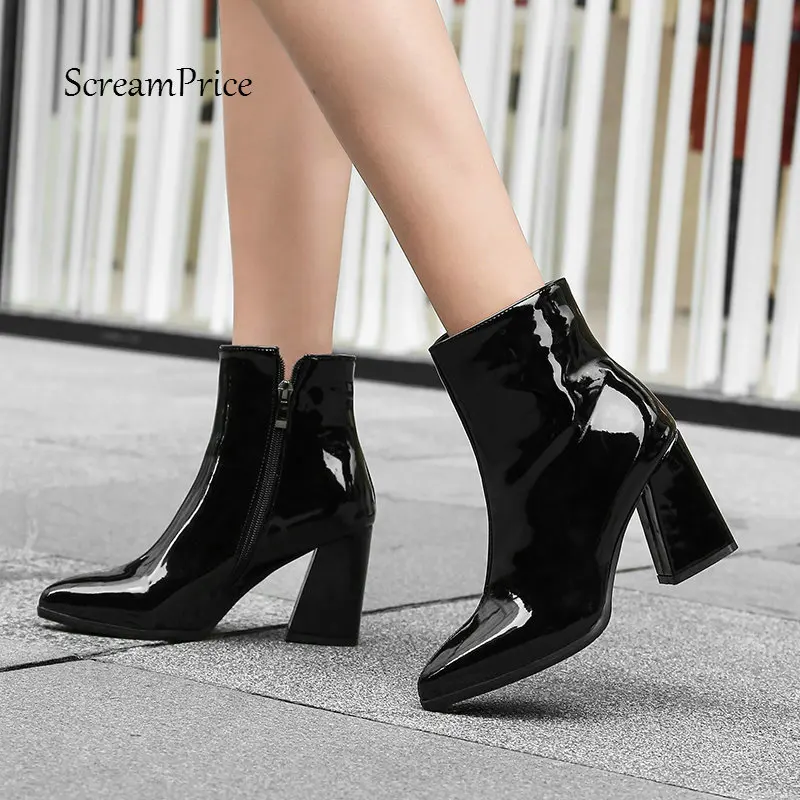 Botines De Charol Negros Shop, 56% OFF | www.ingeniovirtual.com