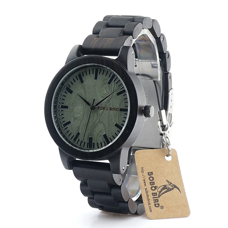 BOBO BIRD 2017 New Arrival V-M4 Ebony Men Watch Top Luxury Brand All Wood Quartz Wristwatch in Gift Box reloj hombre