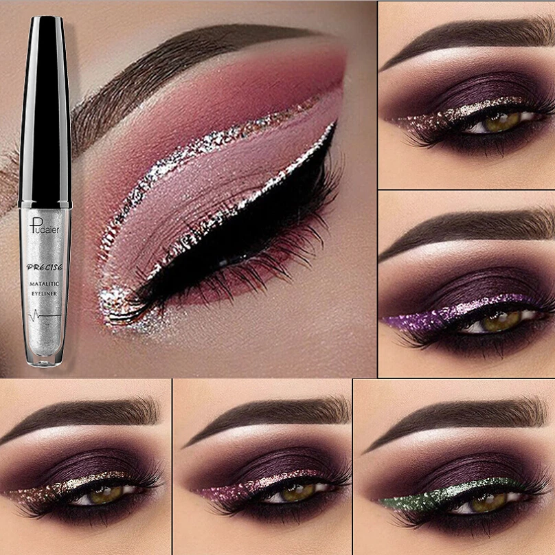 16 Colors Glitter Eyeliner Women Eyes Make Up Liner Shimmer Glitter