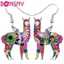 Bonsny, эмалированный сплав, милые серьги-подвески в форме капли, уникальные ювелирные изделия в виде животных для женщин и девушек, подарок, Brincos, украшения, подвески