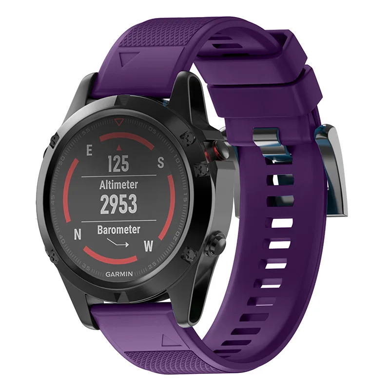 Fivstr силиконовый 26 мм 22 мм быстросъемный ремешок для часов Ремешок для Garmin Fenix 5X5 plus S60 часы Easyfit наручные часы - Цвет: Purple