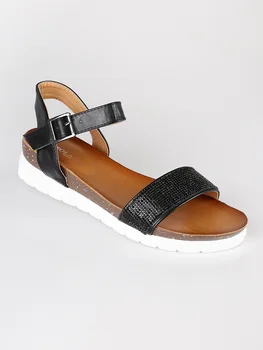 

SOLADA wedge sandals with rhinestone