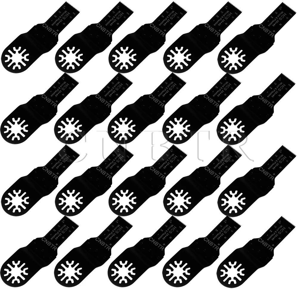 

CNBTR 20pcs 20x40mm High-Carbon Steel Universal Oscillating Saw Blade Multi Tool