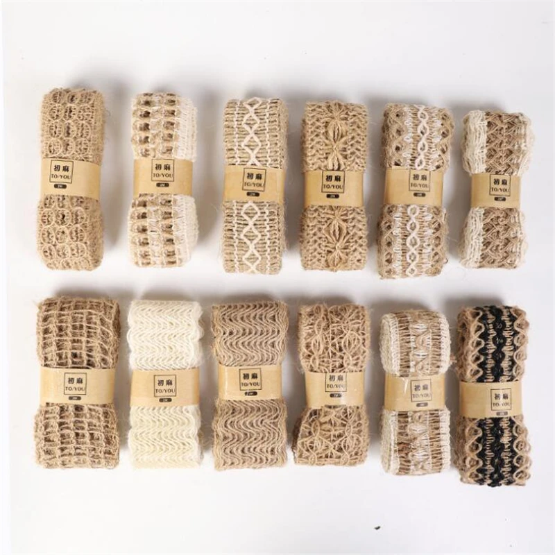

2Meter Width 3.5~5CM Wedding Decoration Hemp Rope Woven Ribbon Wedding Favor Jute Burlap Rolls Diy Decoration