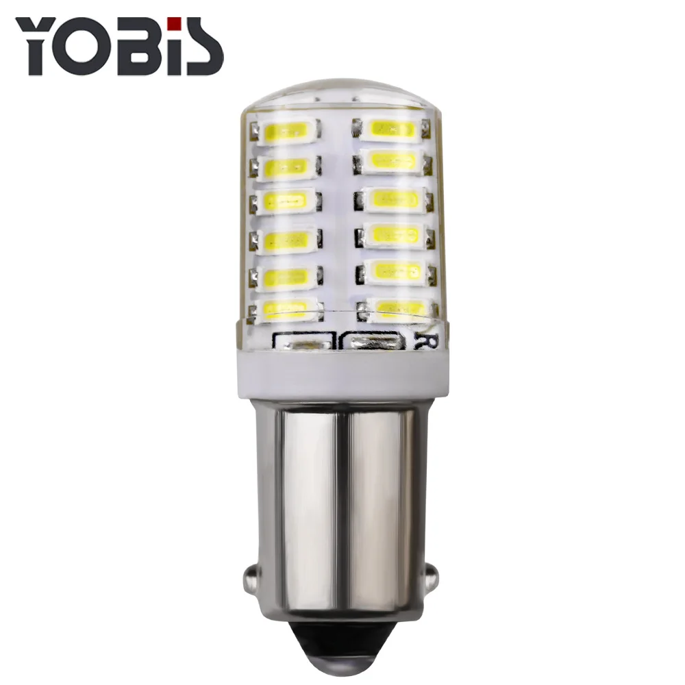 10 шт. BA9S/T4W Светодиодная лампа из силикагеля с 24SMD 3014 светодиодными чипами для