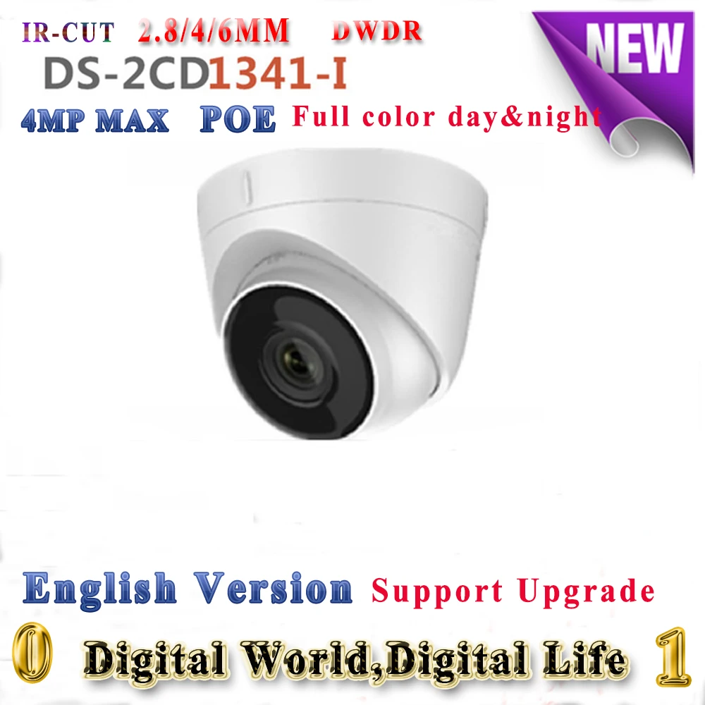 Hik DS-2CD1341-I Replace DS-2CD3345-I 4MP 1080p dome IP Camera Support POE ONVIF Waterproof IP67 IK10 CCTV Camera