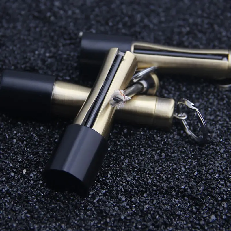 

Mini Steel Kerosene Fire Starter Flint Match Lighter Keychain Ring Outdoor Camping Emergency Gear Survival Tool new