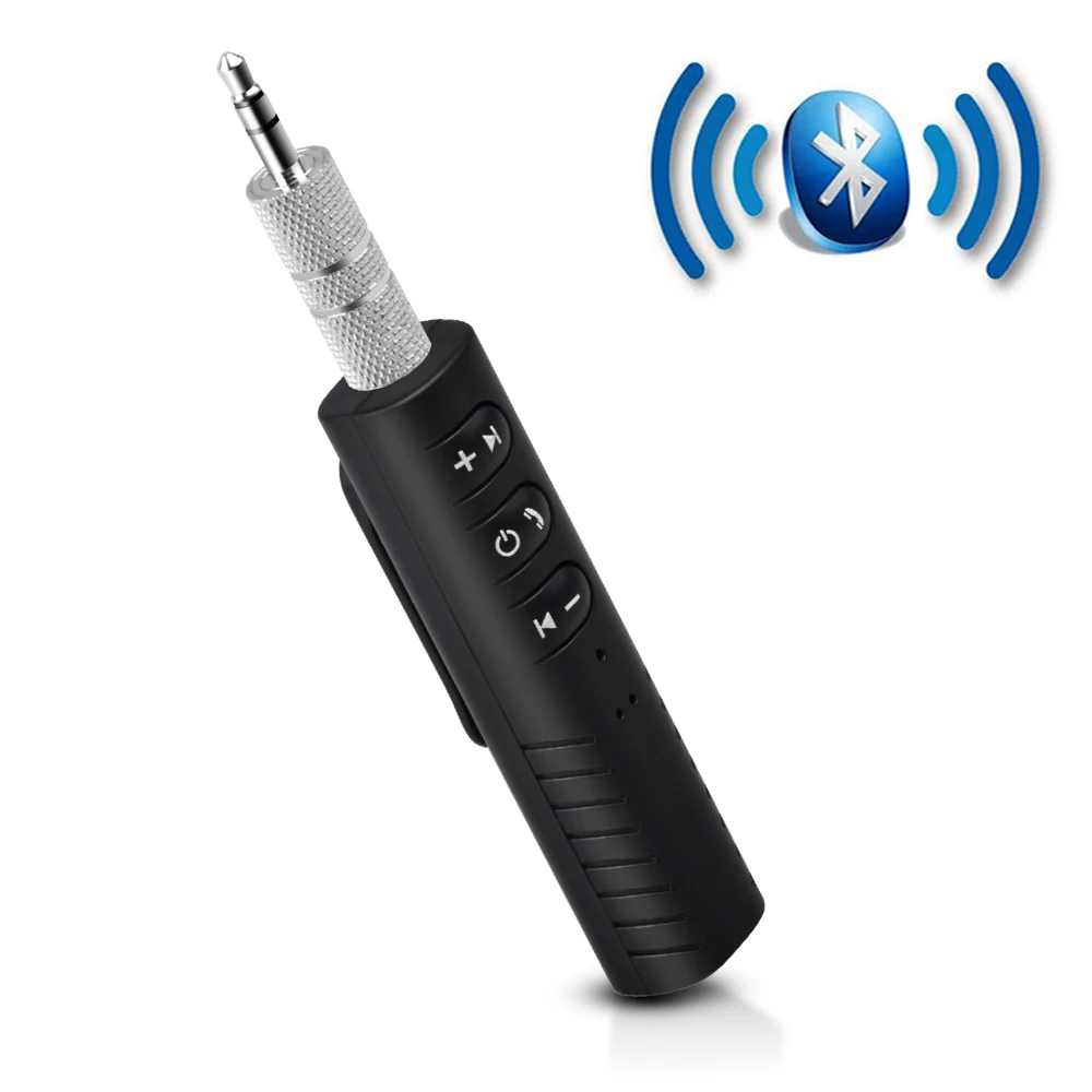  ihens5 Clip-on Mini bluetooth car adapter aux Auto Audio handsfree kit 3.5mm jack with microphone for car speaker headphone 